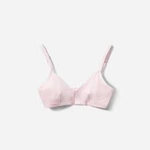 Everlane The Cotton Bralette in Pale Pink Unlined Bra Size Medium NWT